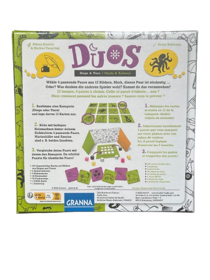 Duos jeu de société dos